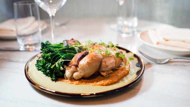 A grilled chicken dish is offered at Hearthside in Collingswood. The eatery is nominated by the Garden State Culinary Arts Awards as a Best New Restaurant. Winners will be announced at an awards banquet on April 29.
