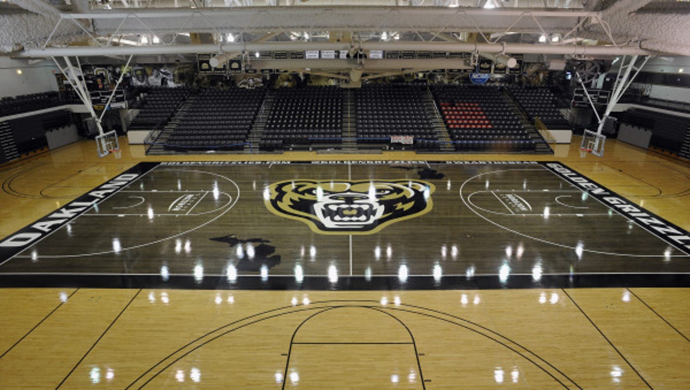 Oakland University unveils its new #39 blacktop #39 basketball court