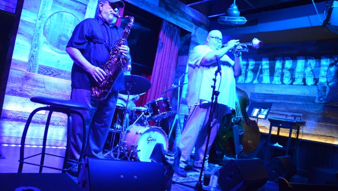 Sax veteran Lew Del Gatto, left, and fellow virtuoso Dan Miller on trumpet. Miller, 53, a jazz trumpet star and educator, died on Friday.