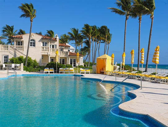 The pool at Mar-a-Lago. Guests have access to another