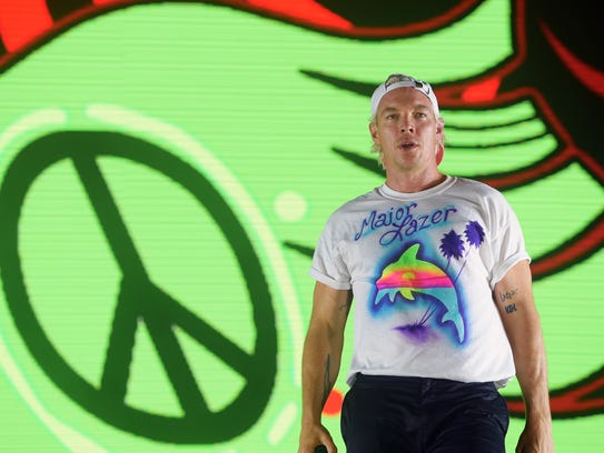 Diplo of Major Lazer performs at the Surf Stage during