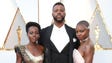 Lupita Nyong'o, left, Winston Duke, and Danai Gurira