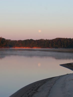 A moonrise over the Apalachicola River.