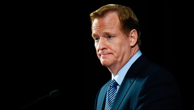 National Football League commissioner Roger Goodell speaks during a press conference on September 19, 2014.