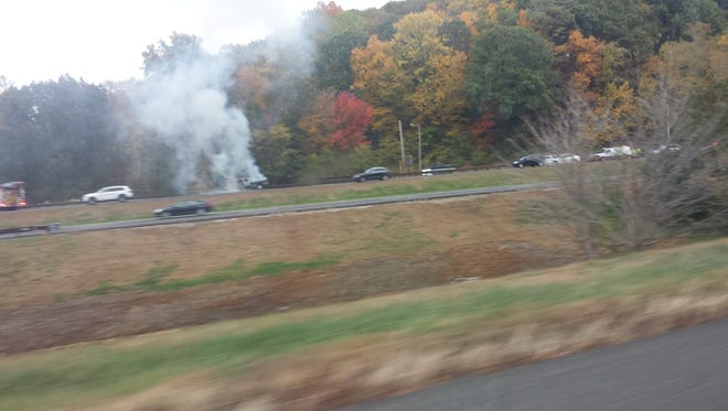 A car caught fire in the northbound lanes of the Garden State Parkway Tuesday afternoon.