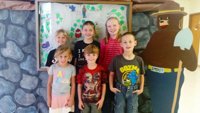 Capitan Elementary School Students of the Month. Pictured, from left. Back row; Faith Roper, third grader;  Harley Widener, fourth grade; and K'Leigh Fitzpatrick, fifth grade.  Front row; Lane Truett, kindergarten, Levi Cornelius, first grade; and Luke Brown, second grade.