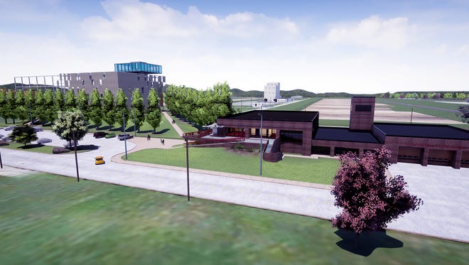 A rendering of the K-25 history center, which will share a building with Oak Ridge Fire Station Number Four on the East Tennessee Technology Park.