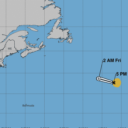 Tropical Storm Arlene formed April 20, 2017, far out in the Atlantic Ocean.
