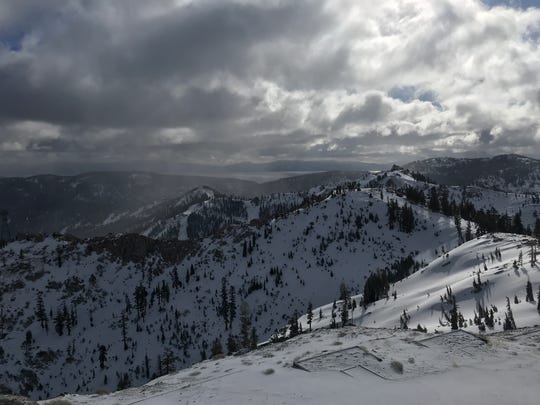 Six inches of fresh snow blanket Squaw Valley-Alpine Meadows ski resort on Feb. 19, 2018.