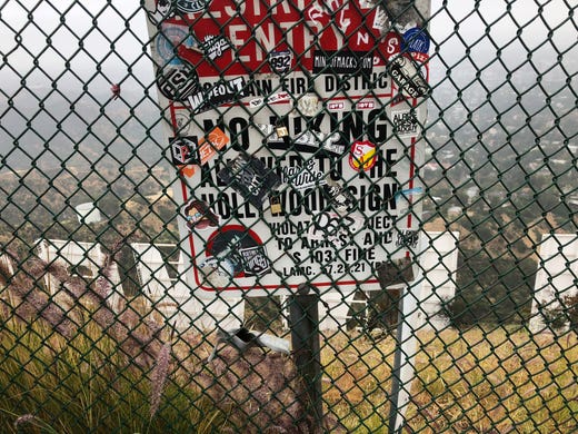 The hike to the back of the Hollywood sign is popular