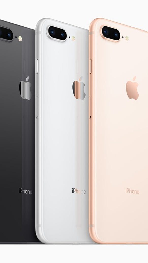 Black, silver, and gold iPhone 8