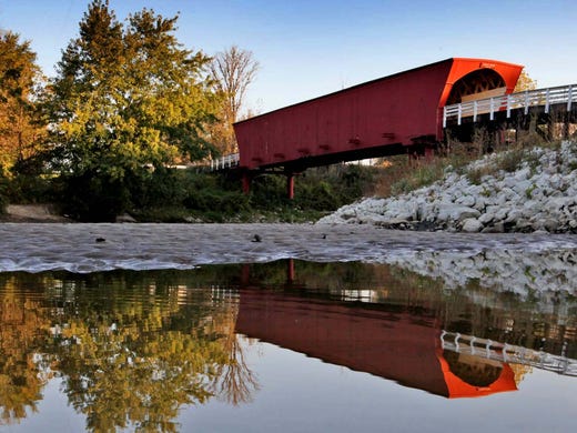 The Roseman Bridge, pictured here in 2010, is one of