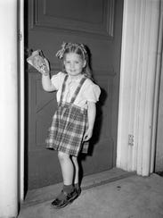In this 1947 photo, a little girl identified as Connie