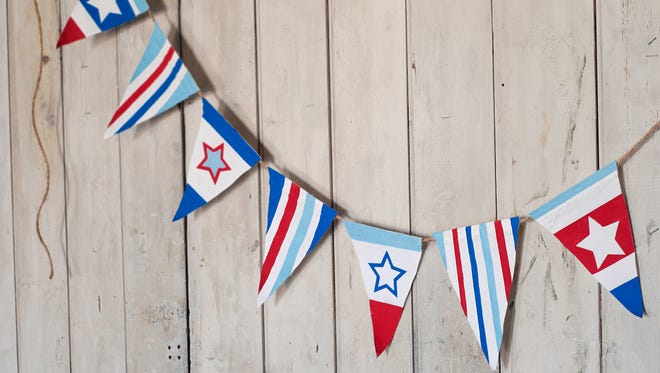 Stars and Stripes Bunting, adapted from Amanda Kingloff’s book, “Project Kid" (Artisan, 2014) is an easy craft. The essential supplies include fabric or paper, freezer paper and acrylic paint. The bunting provides a respite from summer boredom.