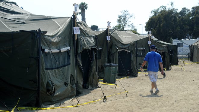 Tents for homeless veterans are seen during the Ventura County Stand Down event last year. This year's Stand Down will be July 28-30.