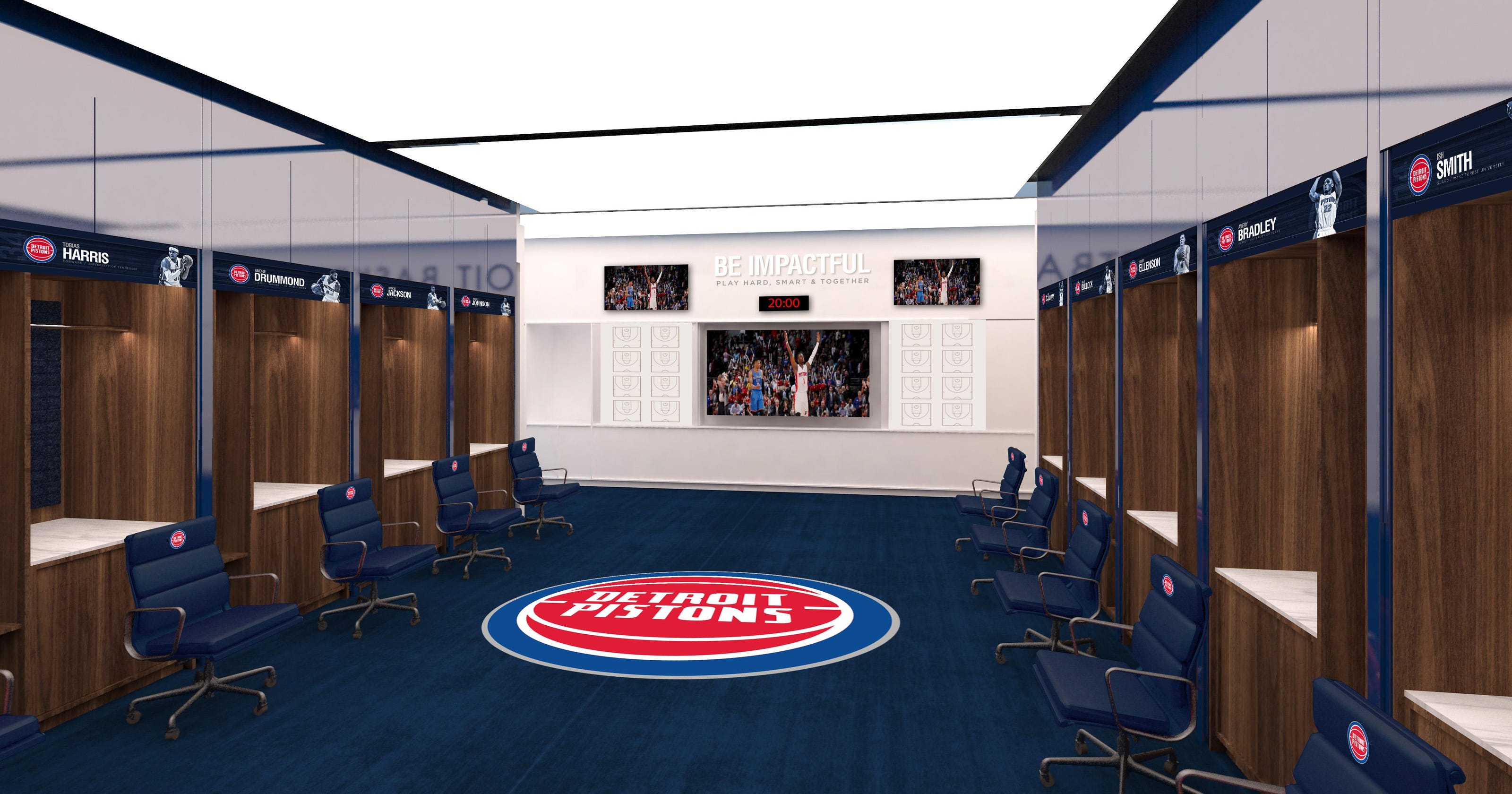 Pistons New Lca Locker Room One Of Nba S Largest