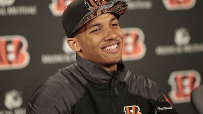 The Bengals introduced their second-round pick, wide receiver Tyler Boyd, Saturday, April 30, 2016, at Paul Brown Stadium in Cincinnati.