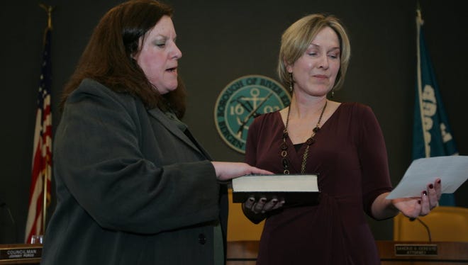 River Edge Councilwoman Kathleen Murphy, left, is stepping down from the governing body Dec. 31 after submitting her resignation earlier this month.