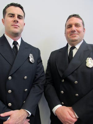 Matt Lolli, left, and Brad Wargo have been promoted to lieutenants in the Fairfield Township Fire Department.