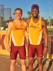 Sprinters Brad Neumann of Peshtigo, Wis., and Justin