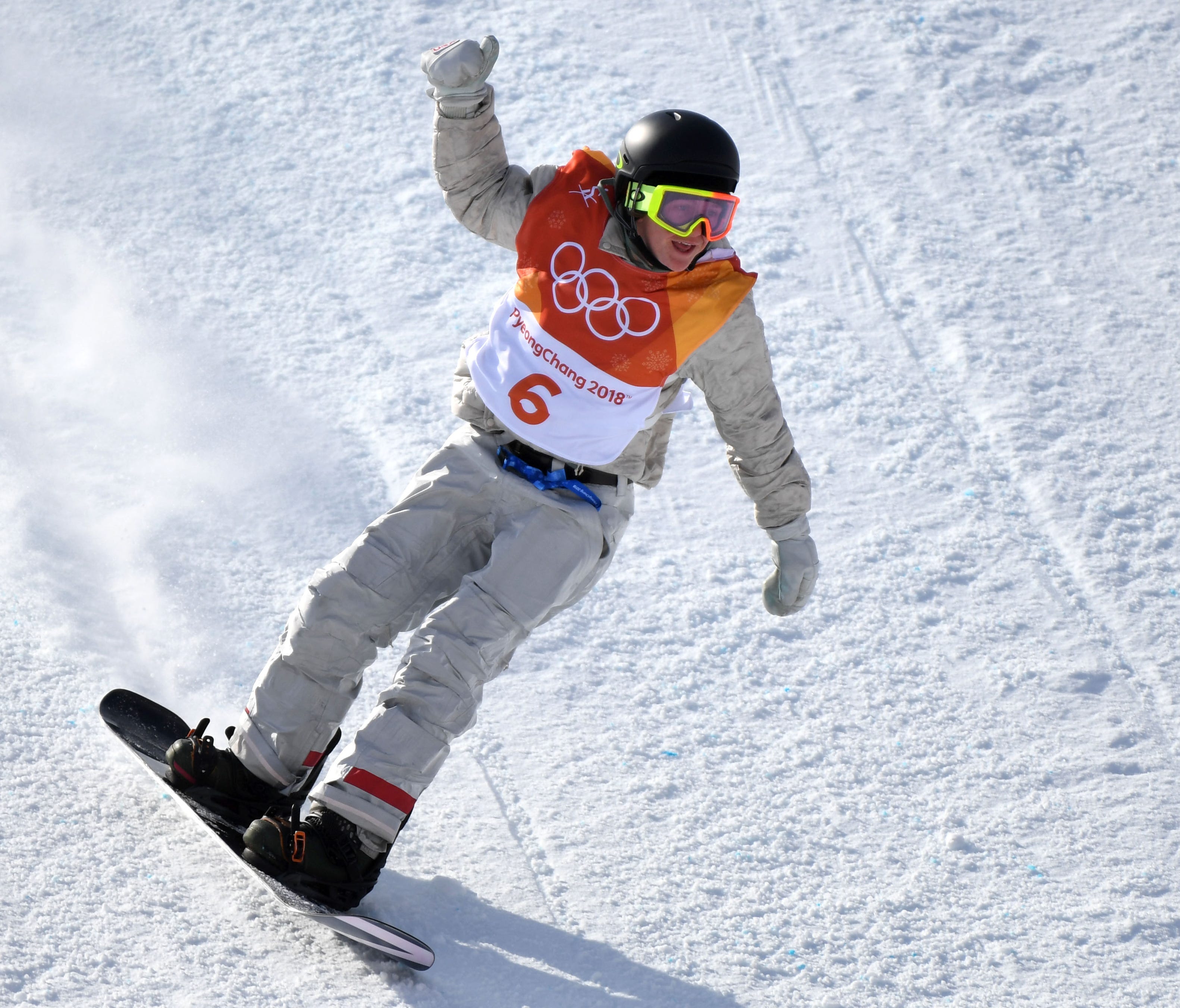 Red Gerard competes in the snowboard slopestyle during the Pyeongchang 2018 Olympic Winter Games at Phoenix Snow Park.