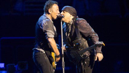 Bruce Springsteen and Steven Van Zandt in Pittsburgh on Saturday.