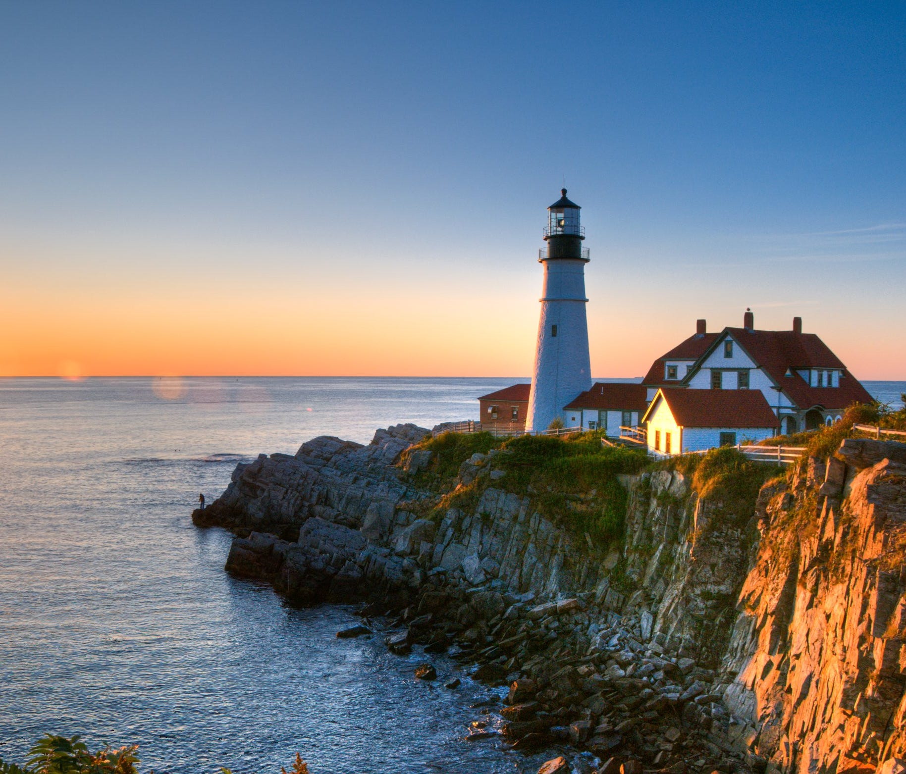 President George Washington had input in the construction of the Portland Head Lighthouse on Maine's coast, asking that it be built from local rubbelstone to save money.  The light first shown on January 10, 1791.
