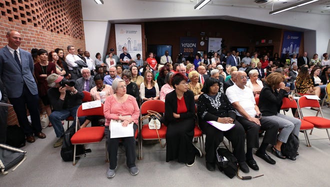 Attendees packed the Jefferson County Public Schools board meeting at the VanHoose Education Center as speakers addressed the pending racial equity policy and state takeover of JCPS.May 9, 2018