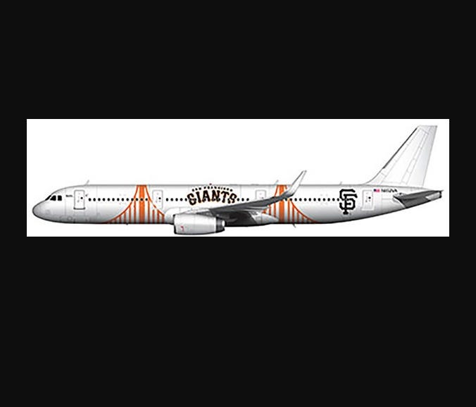This image provided by Alaska Airlines shows what its new San Francisco Giants-themed Airbus A321 will look like.