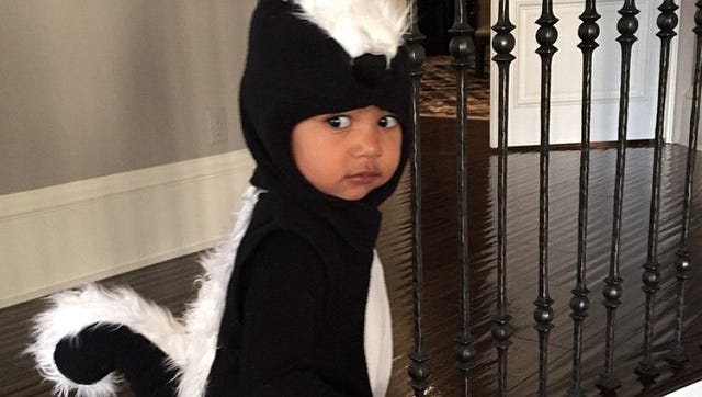 North West in her Halloween outfit.