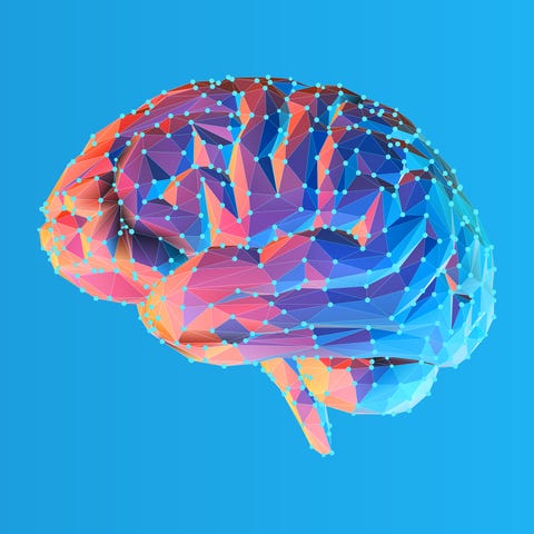 Image of brain on blue background.