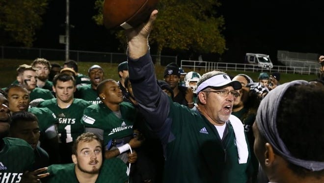 Knights coach Craig Thompson will lead the Shasta College football team to its final regular season game against College of the Redwoods in Humboldt this weekend.