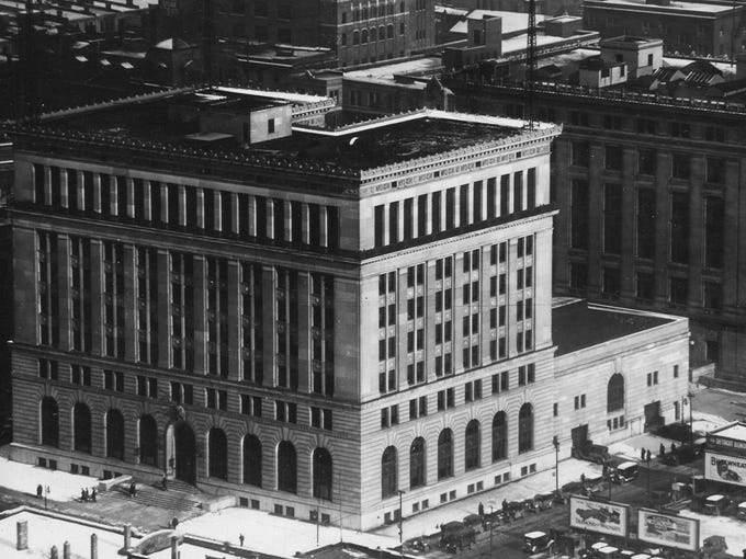 Kahn designed the massive Detroit Police Headquarters