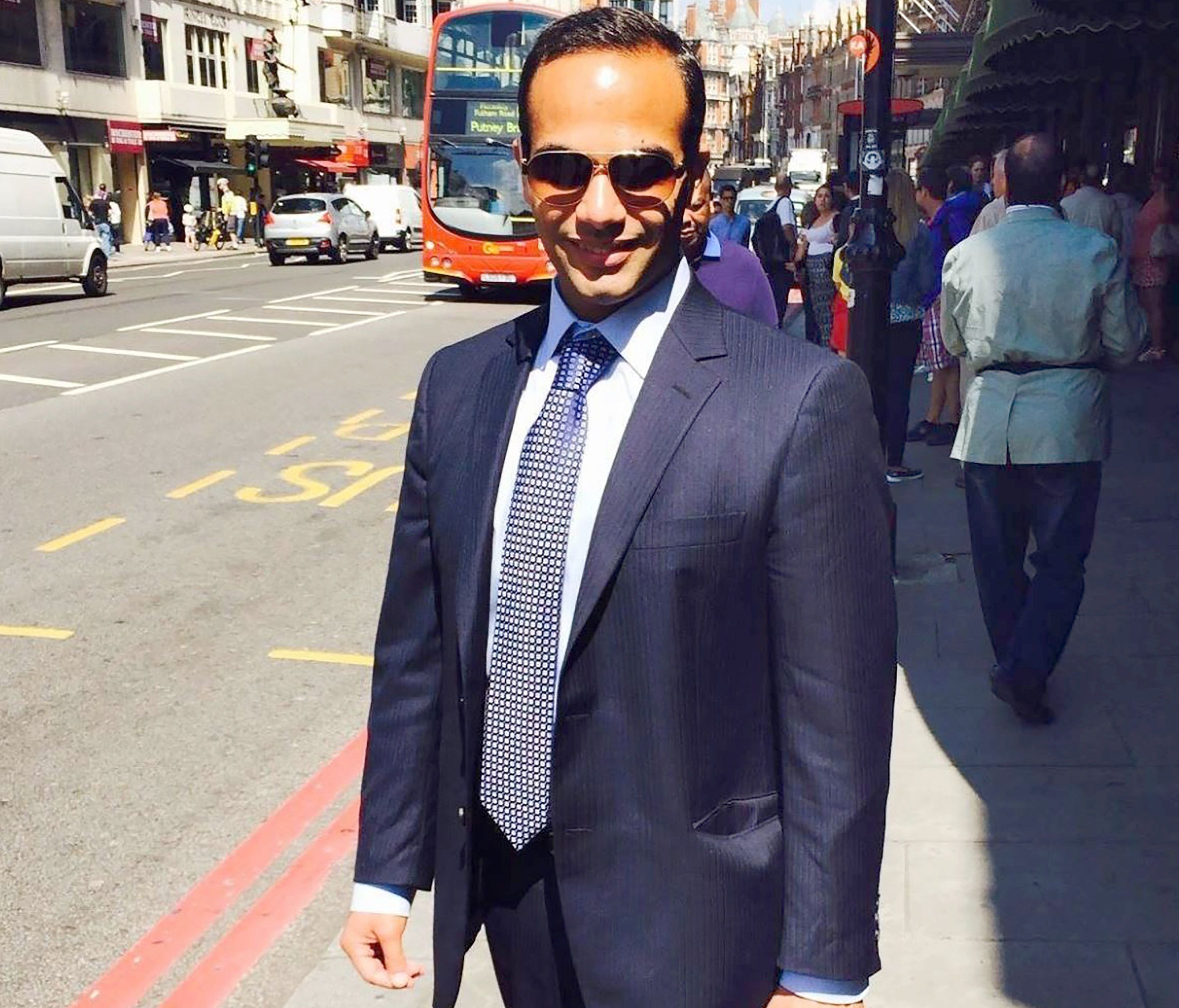 This undated image posted on his Linkedin profile shows George Papadopoulos posing on a street of London.     Former Trump campaign aide, George Papadopoulos, pleaded guilty to lying to the FBI about his Kremlin-related contacts, and more specifically