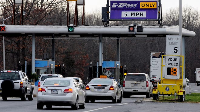 Drivers enter the New York State Thruway at the New Paltz ramp.