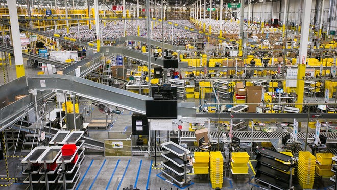 A section of the Amazon Fulfillment Center in south Phoenix on Wednesday, March 4, 2015.