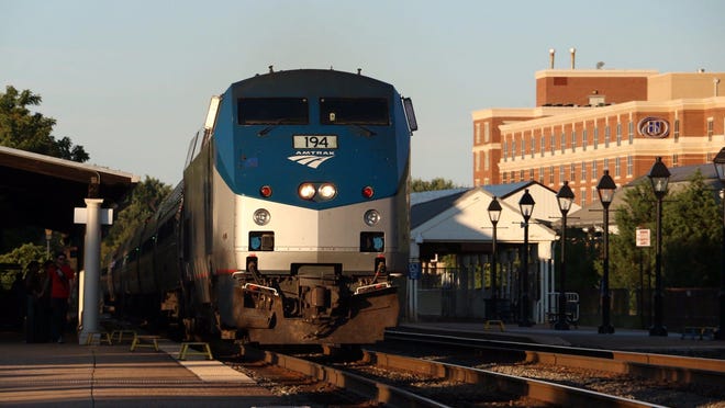 Amtrak makes a station stop at Alexandria, Virginia, on Aug. 7, 2016.