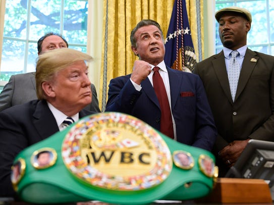 President Trump, Sylvester Stallone, and heavyweight