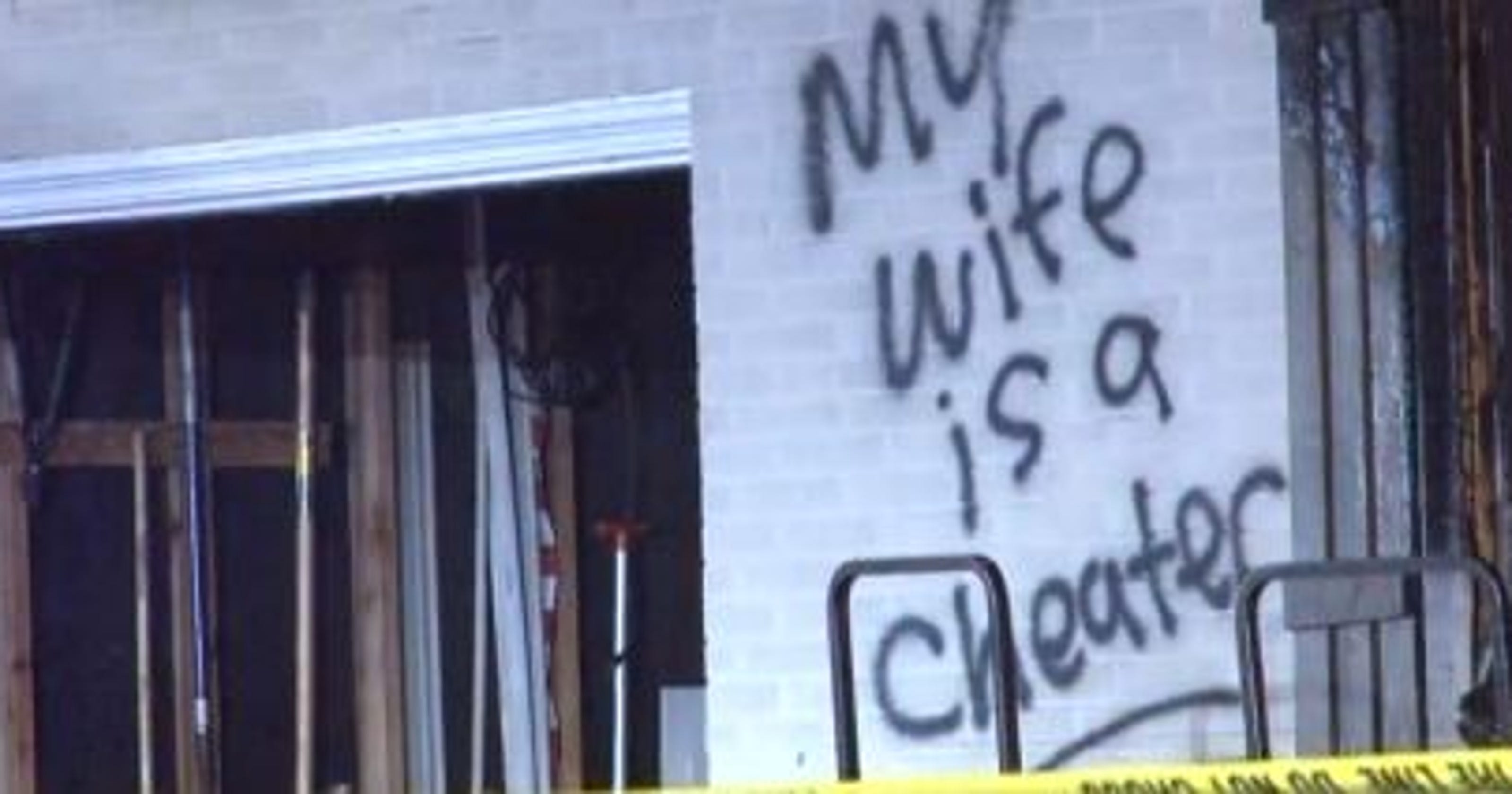 My Wife Is A Cheater Written On House Set Ablaze