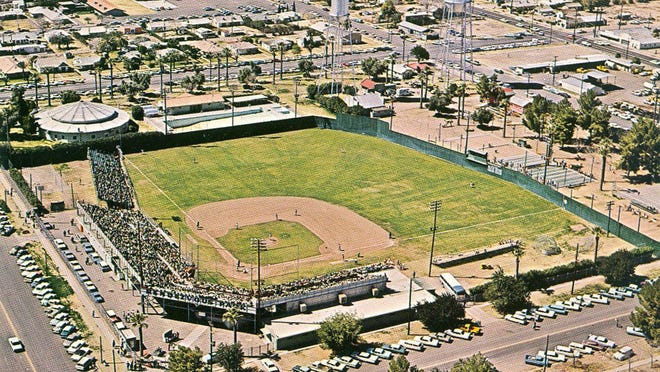 Cozy Rendezvous Park, at Second Street and Sirrine, was the Cubs’ spring-training home for 14 seasons.