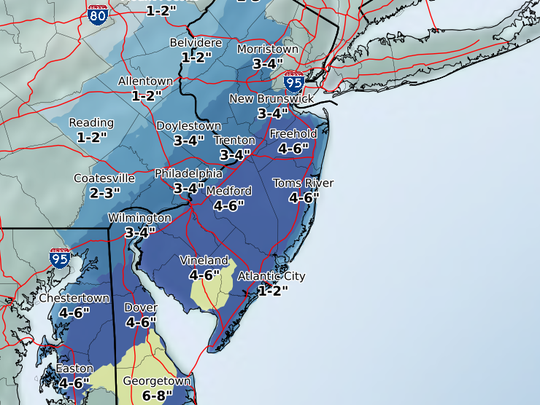 Nj Snowstorm Winter Storm Warning Issued South Jersey To Get Hit Hardest