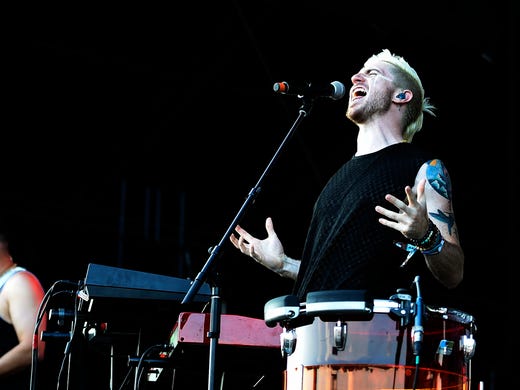 Nicholas Petricca performs with Walk the Moon at Pilgrimage