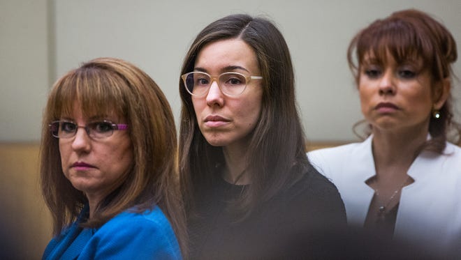 Jodi Arias in court on March 5, 2015, in Maricopa County Superior Court in Phoenix.