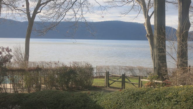 The view of the Hudson River from the trail along River Road in Scarborough.