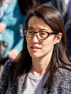 Ellen Pao, a former venture capitalist at Kleiner Perkins Caufield & Byers, arrives at the San Francisco Civic Center Courthouse  on March 3, 2015.