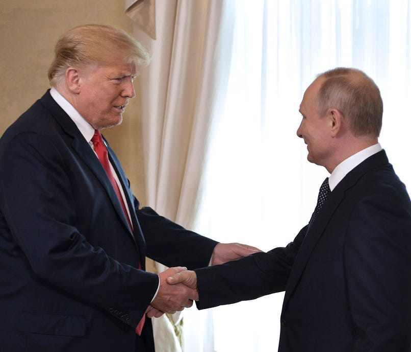 President Donald Trump and Russian President Vladimir Putin, Helsinki, Finland, Monday, July 16, 2018.