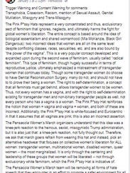 The Women's March Pensacola posted this notice to its