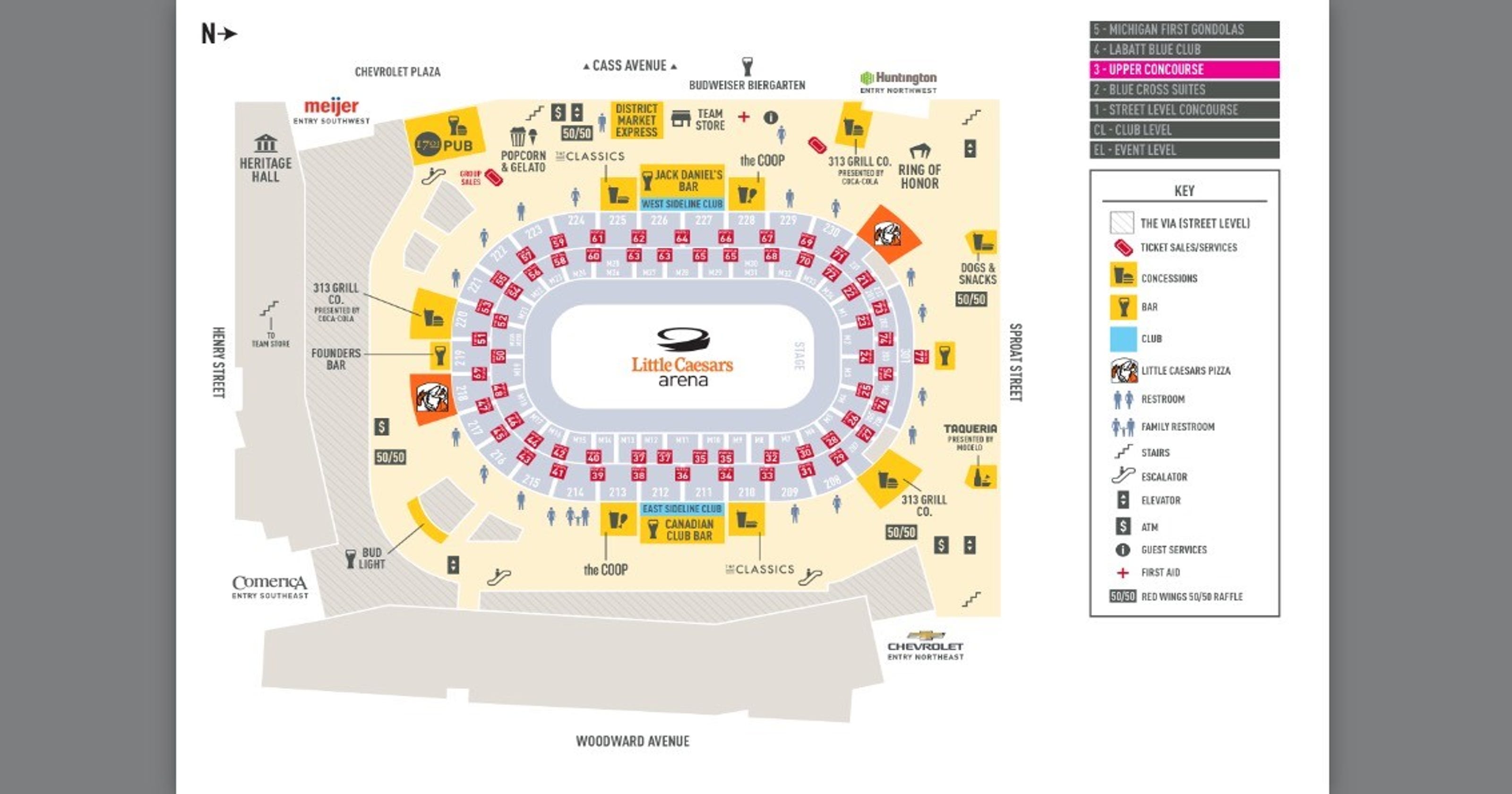 Little Caesars Arena Location