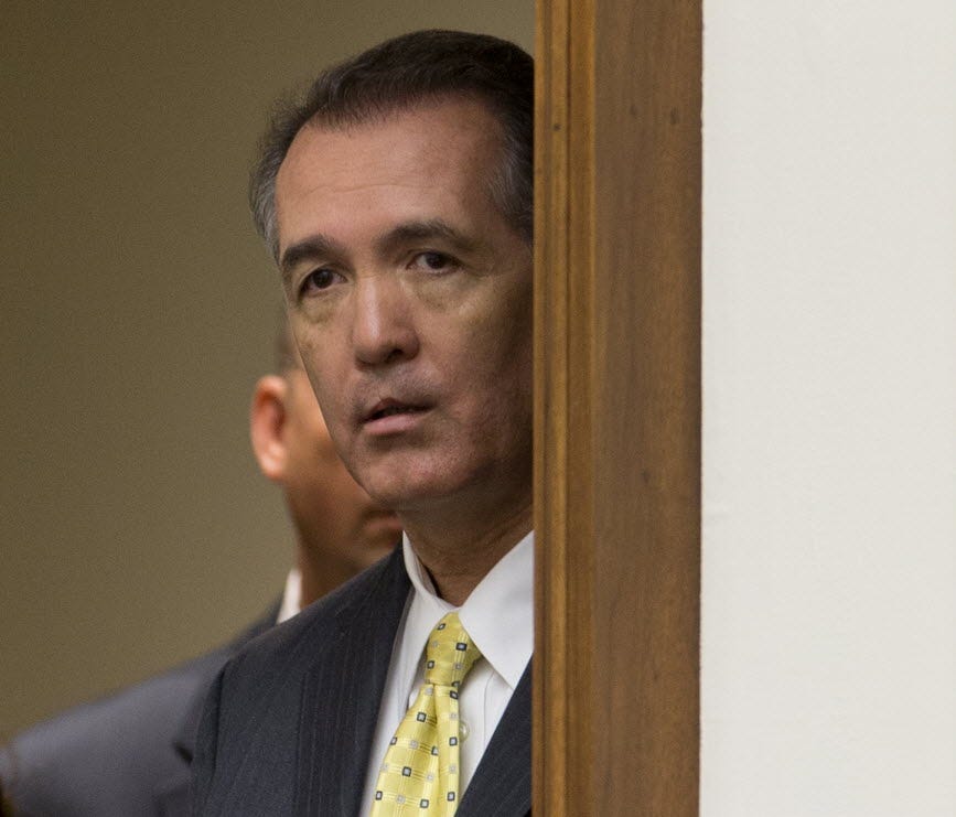 In this June 18, 2013, file photo, Rep. Trent Franks, R-Ariz. watches a House Judiciary Committee hearing on Capitol Hill.