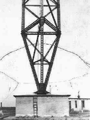 The Tuckerton Tower’s massive 20-foot high base in 1912.